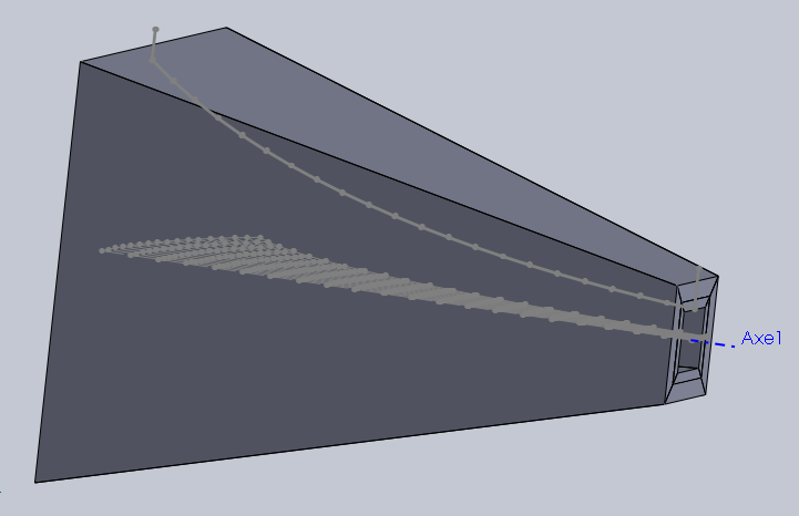 Réalisation en planches empilées en biais, pour un haut-parleur de 17 cm, vue coté gorge