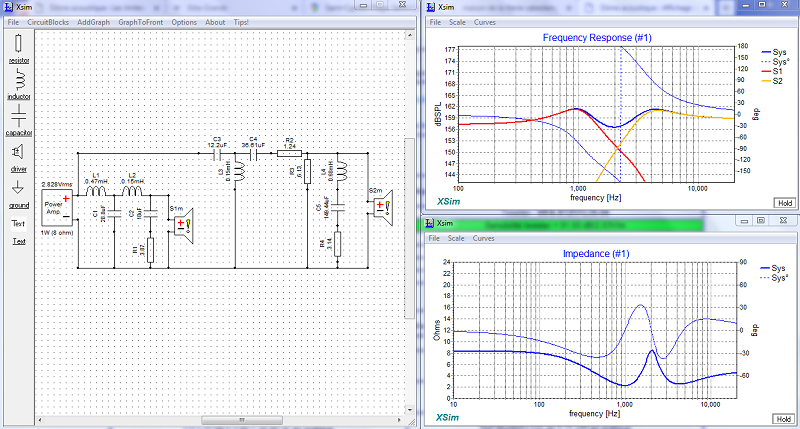 Simulation dans Xsim du filtre Q = 1.307