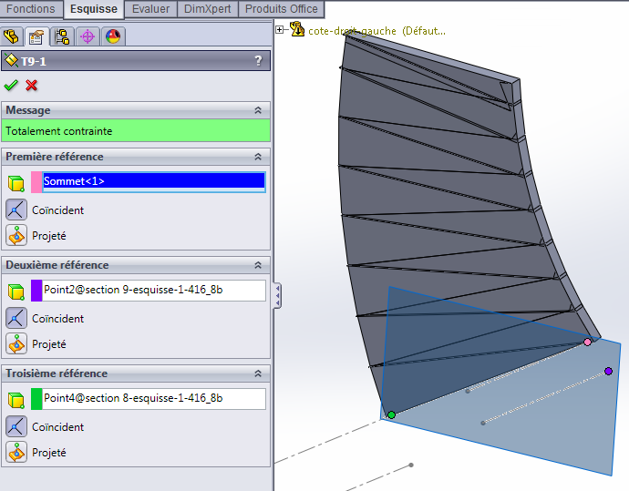 Plan pour l'extrusion d'un triangle