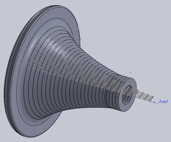 Réalisation ronde, pour un haut-parleur de 21 cm, vue coté gorge