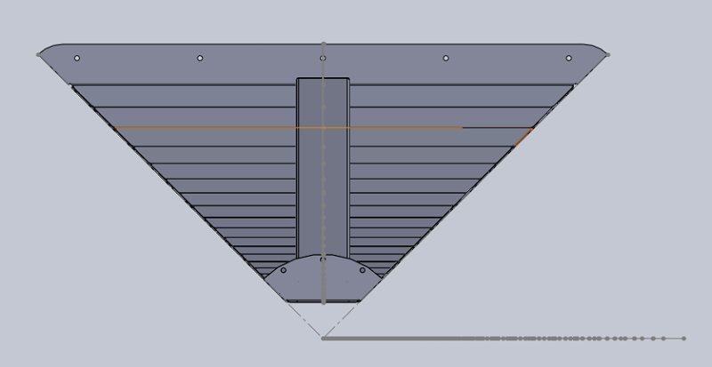 Vue coté gorge, avec un angle de 45° par rapport à la verticale