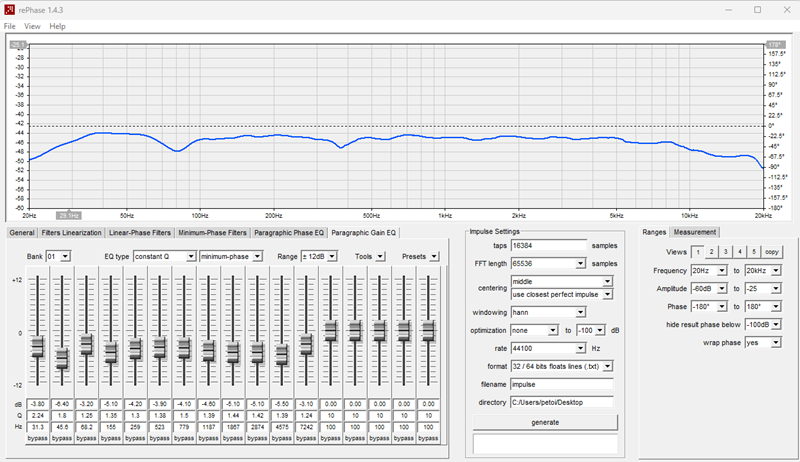 Importation des EQ de REW dans rePhase